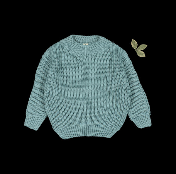 the-chunky-knit-sweater-ocean Lovely Littles - Sophia's StyleKnit Sweater-1
